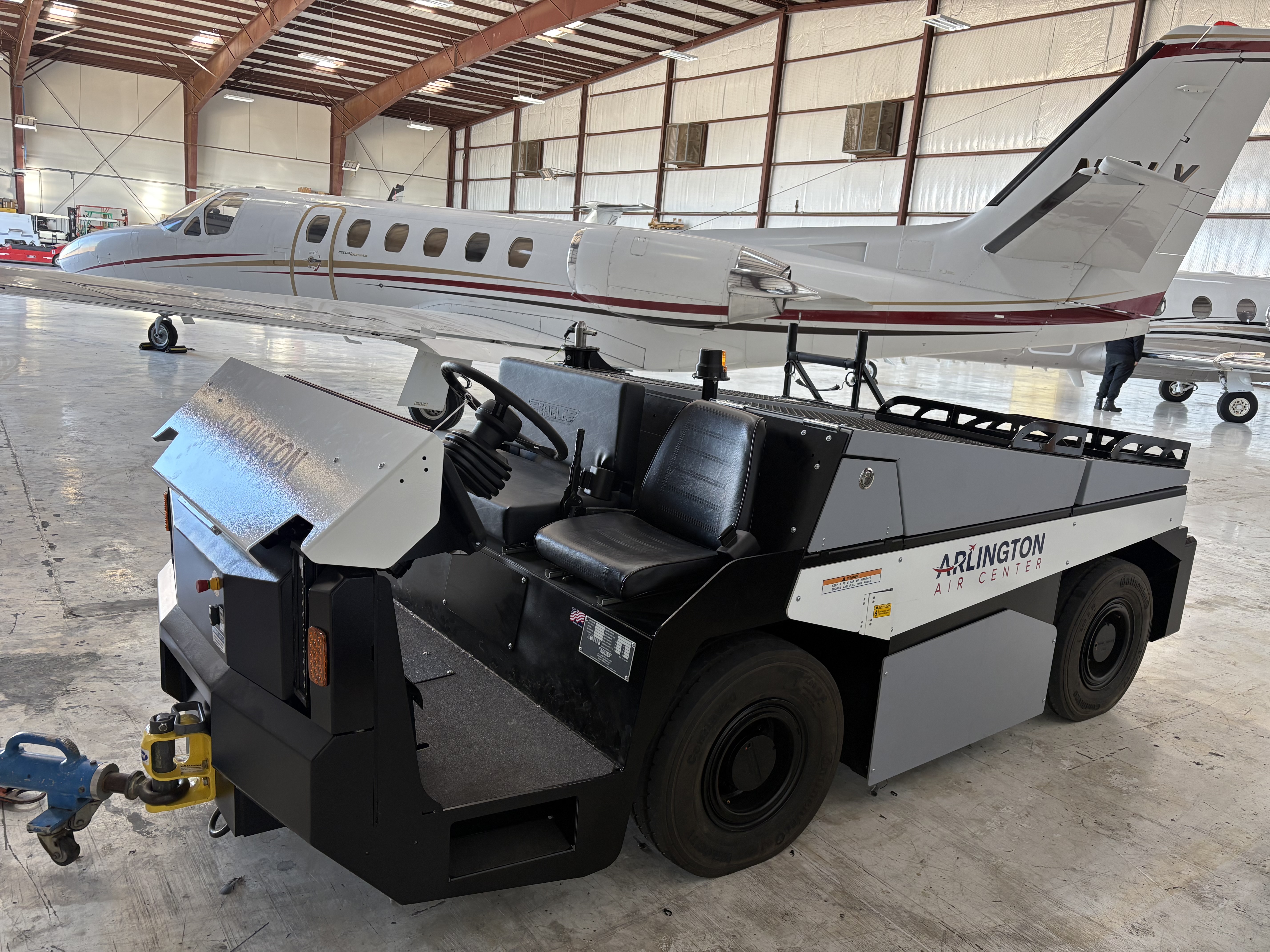 Vehicle support equipment on airport tarmac